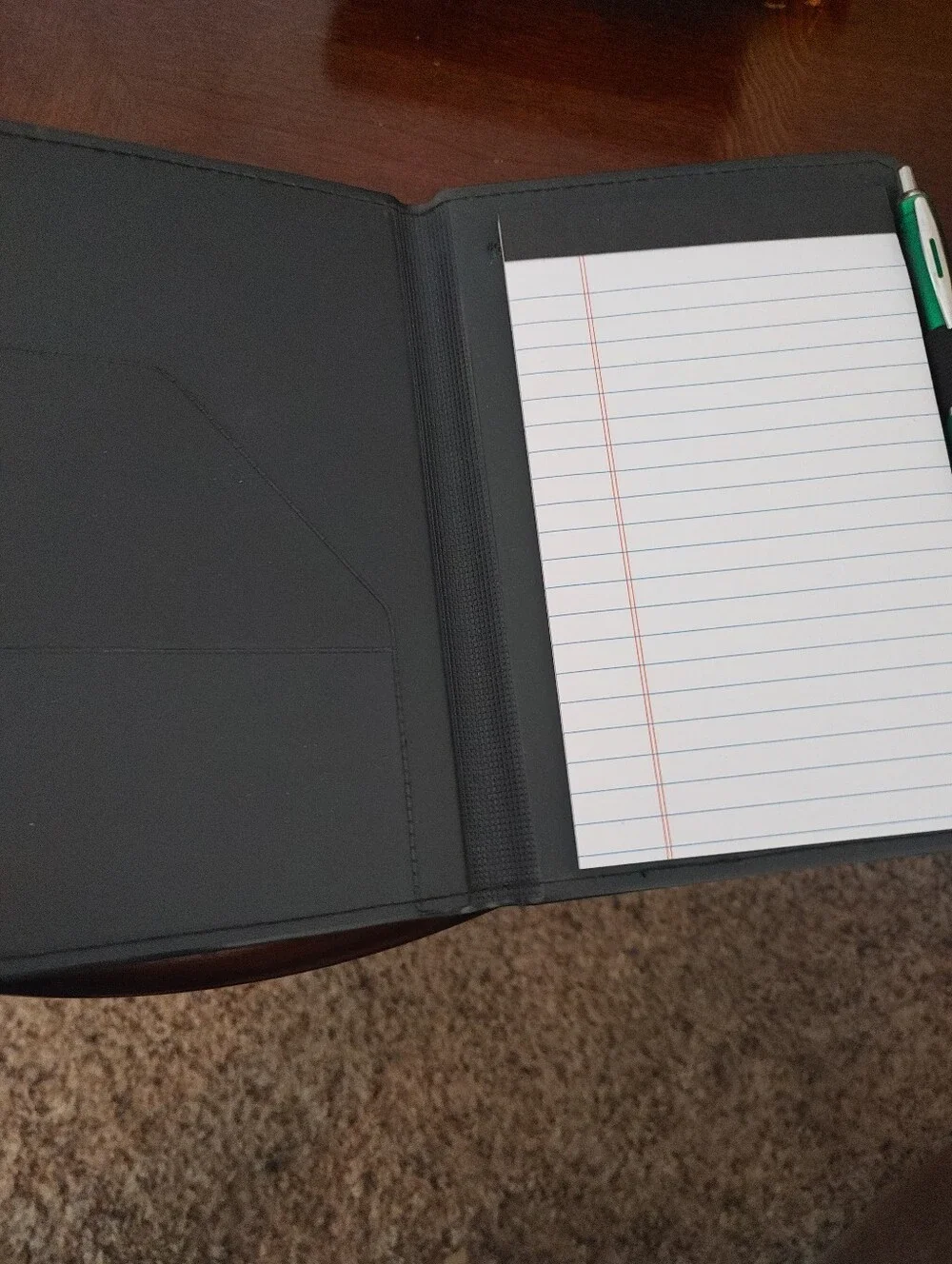 FAUX LEATHER PADFOLIIO WITH PEN